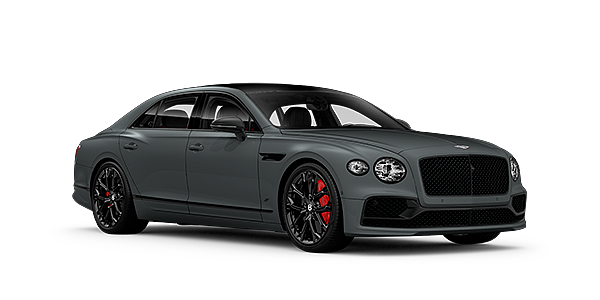 Bentley Tianjin Bentley Flying Spur S front side angled view in Cambrian Grey coloured exterior. 